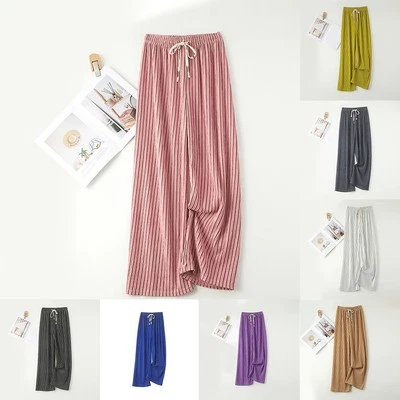 Easily Styled Womens Lightweight Striping Trousers With a Relaxed Flair - Image 1 of 4