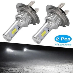 LED Headlight 6000K Clear White 8000 Lumens H7 LED Chip High Power New LED Bulbs - Picture 1 of 12