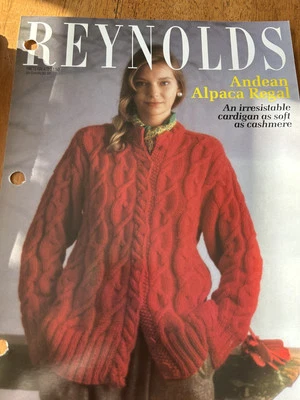 Suéter CÁRDIGAN CABLE ALPACA ANDINA #472 patrón tejido REYNOLDS Foto 1 de 3