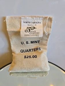 2001-P North Carolina State Quarter Original Mint Sewn Bag 100 coins - Picture 1 of 4