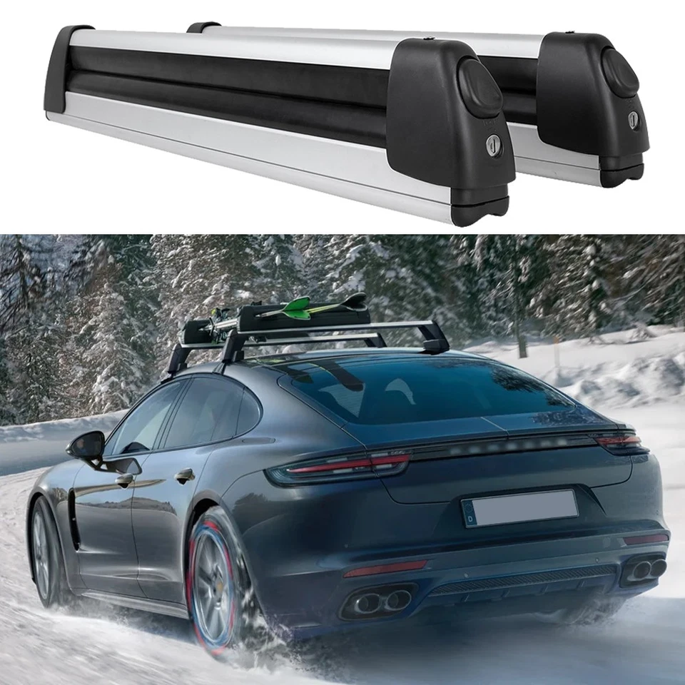 Kit de barras transversales portaequipajes de techo para portadores de esquí snowboard Porsche Panamera Turbo 31,5" Foto 1 de 4