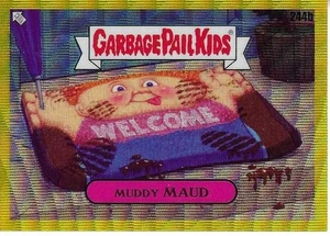 2023 TOPPS CHROME GARBAGE PAIL KIDS -MUDDY MAUD- YELLOW WAVE INSERT CARD 266/275 - Picture 1 of 2