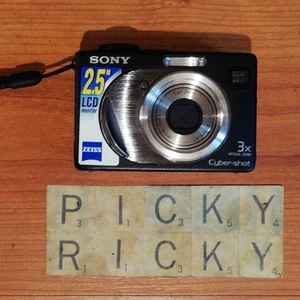 Sony Cybershot DSC-W12 5.1M Black Digital Camera Carl Zeiss Lens - Tested - Picture 1 of 12