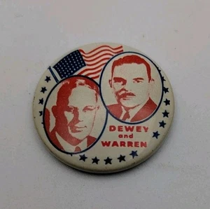 Réplica 1980 1" Dewey y Warren Botón Pin Político - Imagen 1 de 2