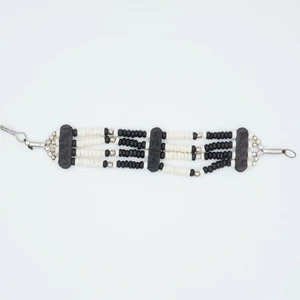Pulsera tobillera nativa americana con cuentas neumático hueso búfalo línea 4 filas - Imagen 1 de 1