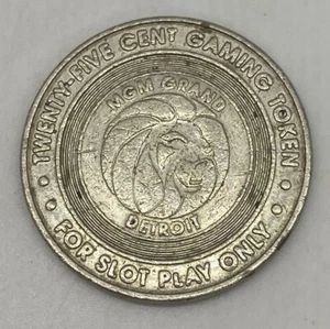 Token de ranura MGM Grand Detroit Casino $0.25 - Detroit Michigan - Imagen 1 de 2