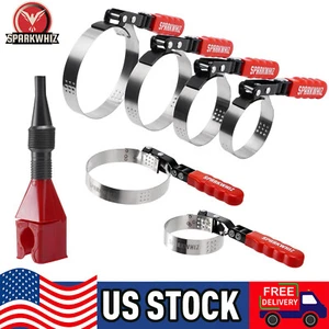 SPARKWHIZ 7 Pack Adjustable Oil Filter Wrench Set Oil Filter Removal Tool 6 Size - Picture 1 of 9