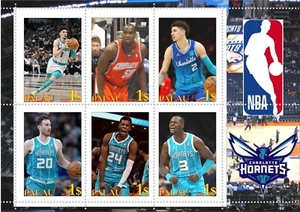 Stamp block NBA Charlotte Hornets basketball Palau unpostal issue - Picture 1 of 1