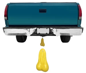 Yellow Truck Nutz Bumper Hitch Rubber Heavy Balls Bull Nuts 8" Tall - Bild 1 von 2