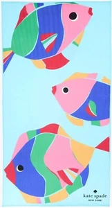 Brand New KATE SPADE Tropical Fish Beach Towel 34" W x 64" H Blue Multi - Picture 1 of 5