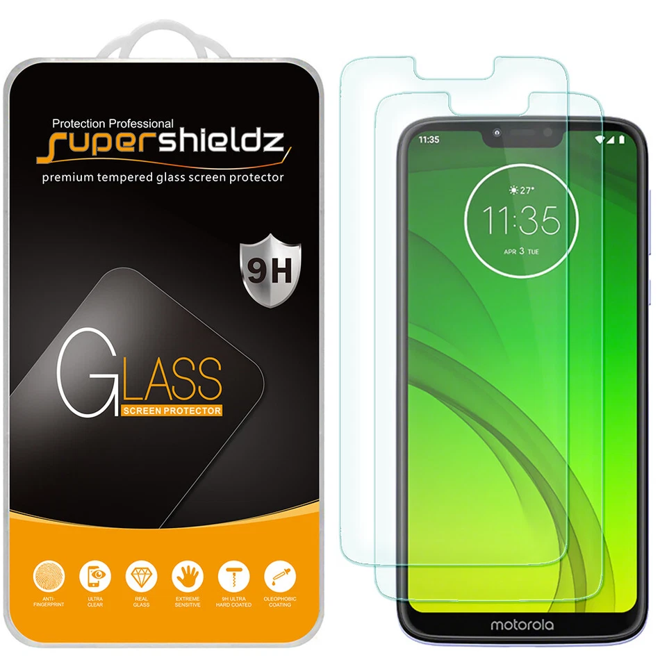 2-pack Supershieldz Tempered Glass Screen Protector for Motorola Moto G7 Power