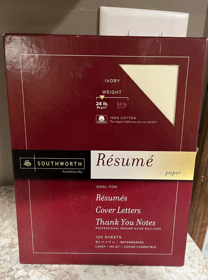 Southworth Resume Paper 24 lb Weight 8 1/2 x 11 85 Sheets New Multiple Colors - Image 1 of 1