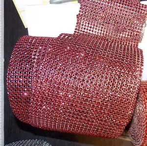 24 Row 1m wine Diamonte Crystal Effect Rhinestone Cake Decoration Mesh - Picture 1 of 1