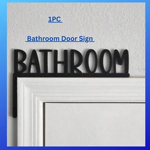 Bathroom Room Funny Bathroom Door Sign Topper Plaque Toilet Bath Room Restroom - Picture 1 of 5