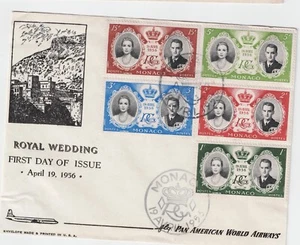 Monaco Royal Wedding Set auf Brief 1956 FDC B-2 - Bild 1 von 1