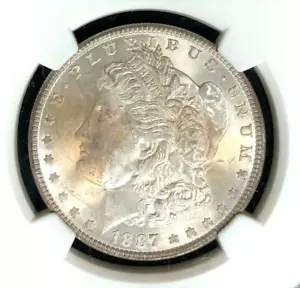 1887 MORGAN SILVER DOLLAR ~ NGC MS 64 ~BEAUTIFUL COIN~ REF#90-057 - Picture 1 of 4