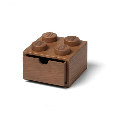 LEGO Storage Products: 40200902 4-Stud Desk Drawer Wooden Oak Dark Stained NEW - Image 1 of 4
