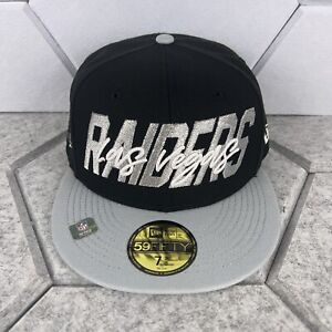 NWT New Las Vegas Raiders New Era 59Fifty NFL Draft Size 7 3/8 Fitted Hat