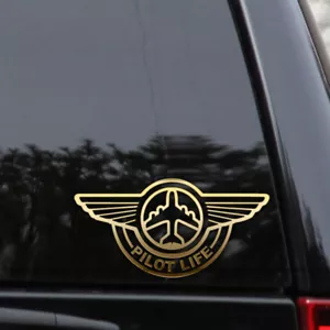 Pilot Life Airplane Pilot Flying Plane Wings Vinyl Decal Sticker - Picture 1 of 2
