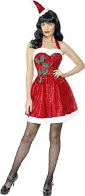 Christmas Ladies Sequin Santa Costume Large — 第 1/2 张图片