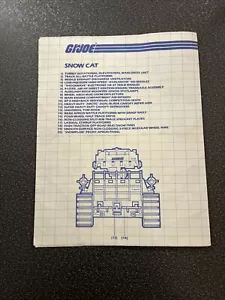 GI Joe SNOW CAT Blueprint Instructions 1985 Hasbro - Picture 1 of 9