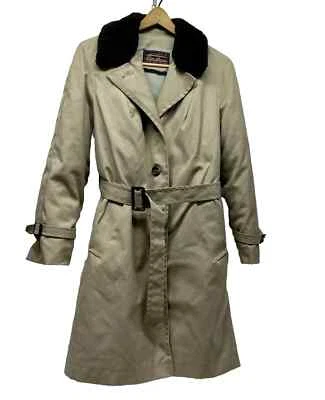 Gabardina vintage Eddie Bauer para mujer plumón de ganso tostado mediana con cinturón (HU) Foto 1 de 4