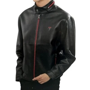 FERRARI Italy F - COLLECTION MOTO black leather men's jacket ITALY Medium - Picture 1 of 5