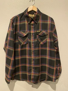 Camisa de franela a cuadros manga larga con botones talla L Dixxon Flannel Co Guns N' Roses - Imagen 1 de 5