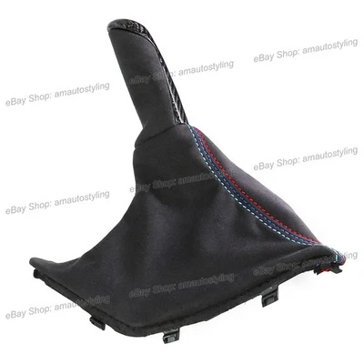 Mango de freno de mano de fibra de carbono bota Alcantara para BMW M135i M140i M235i M240i F2X Foto 1 de 4