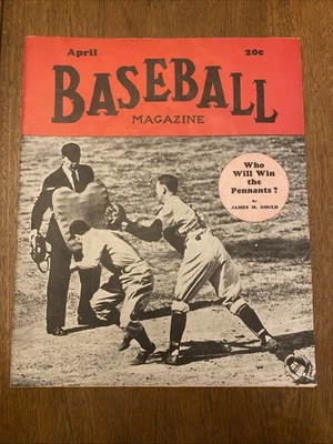 Revista de beisebol abril 1939 Fora no prato Tommy Hendrick foto Lou Gehrig Feat - Imagem 1 de 4