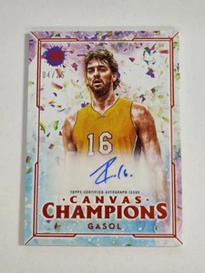 2023 24 Topps Motiv Basketball Pau Gasol Canvas Champions Orange Auto 04/25 EO1 - Bild 1 von 2