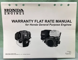 Genuine Honda TE110 Warranty Flat Rate Manual General Purpose Engines 2006 - Bild 1 von 3