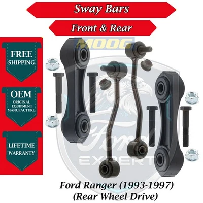 Barras estabilizadoras delanteras y traseras MOOG OEM para Ford Ranger 1993-1997 garantía de por vida Foto 1 de 4