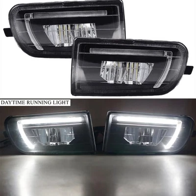 Pair LED Fog Lights Lamp Black Assembly For 1993-1997 Toyota Corolla AE100 AE101 - Image 1 of 4