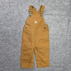 Mono Carhartt Niño Pequeño 18 Meses Marrón Babero Pato Lona Bolsillos para Piernas a Presión - Imagen 1 de 6