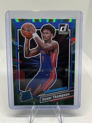 2023-2024 Panini Donruss Ausar Thompson #228 Rated Rookie Card Green Laser Holo  - Image 1 of 2