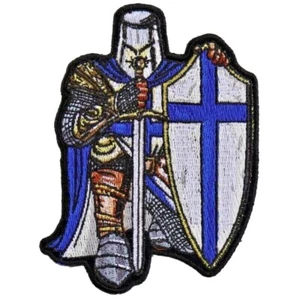 Grande toppa posteriore ricamata ufficiale di polizia cavaliere blu 8,9" x 12" - Foto 1 di 2