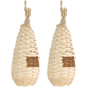 2Pcs Natural Breeding Suspending Parrot House Hanging Bird House Parrot - Picture 1 of 12