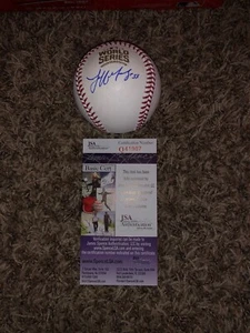 JEFF MANSHIP SIGNED 2016 World Series Baseball Cleveland Indians PITCHER JSA 2 - Picture 1 of 2