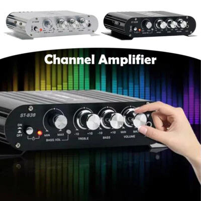 ST-838 Channel Power Amplifier Portable Stereo Bass Sound Home Amplifier - Image 1 of 4