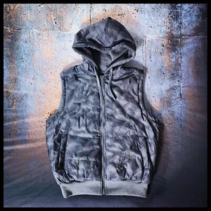 Small Reversible Grey Full Zip Hooded Vest - Picture 1 of 7
