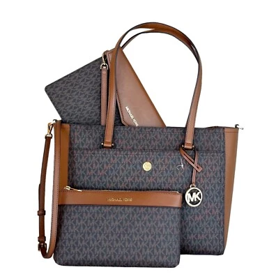 MICHAEL KORS MAISIE L 3 В 1 СУМКА С КОРОТКИМИ РУЧКАМИ ПЛЕЧА ЧЕРЕЗ ПЛЕЧО СУМКА + КЛАТЧ MK КОРИЧНЕВЫЙ - Изображение 1 из 4