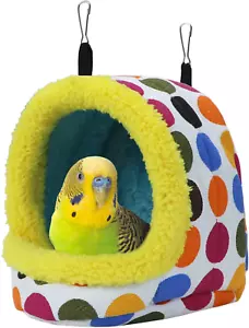 Bird Hanging Hammock Winter Warm Parrot Nest House Bed Plush Snuggle Pet Cave Ha - Picture 1 of 12