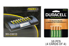 Powerex MH-C801D Charger & 16 AAA Duracell (DX2400) Batteries (900 mAh)