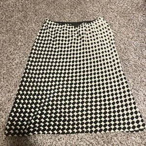 The Limited 100% Silk Black & White Geometric Print A-Line Skirt Size M - Picture 1 of 4
