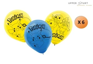 Pokemon Latex Balloons 6 Pack Helium Qlty Birthday Party Supplies FAST SHIPPING - Picture 1 of 1