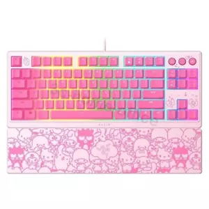 Razer x Sanrio Hello Kitty Blackwidow Tenkeyless Keyboard and Wrist Rest Combo - Picture 1 of 9