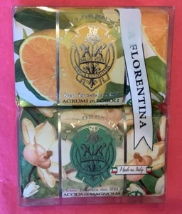 La Florentina Zitrusfrüchte Boboli Citrus & Magnolia Luxus Bar Seifen 2 x 7 Unzen Neu in Verpackung - Bild 1 von 4