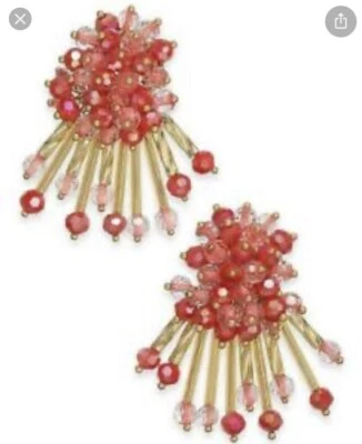 $68 Kate Spade wrap it up coral beaded   drop earrings KS3 - Image 1 of 4