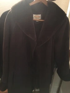 Talbots Womens faux suede sherpa lined winter cuffed 3/4 length coat jacket. - Picture 1 of 4